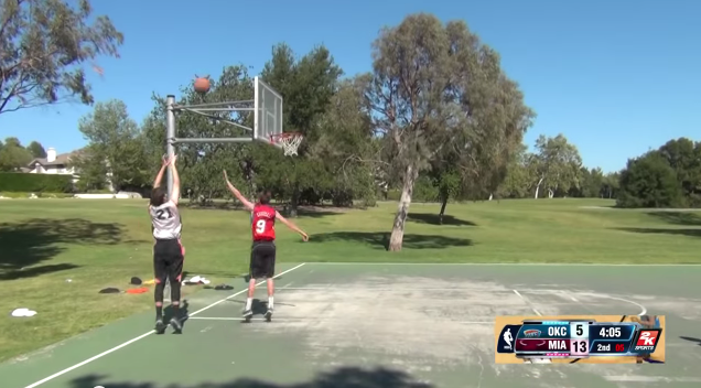 NBA 2K14 in Real Life Shot from Behind Backboard